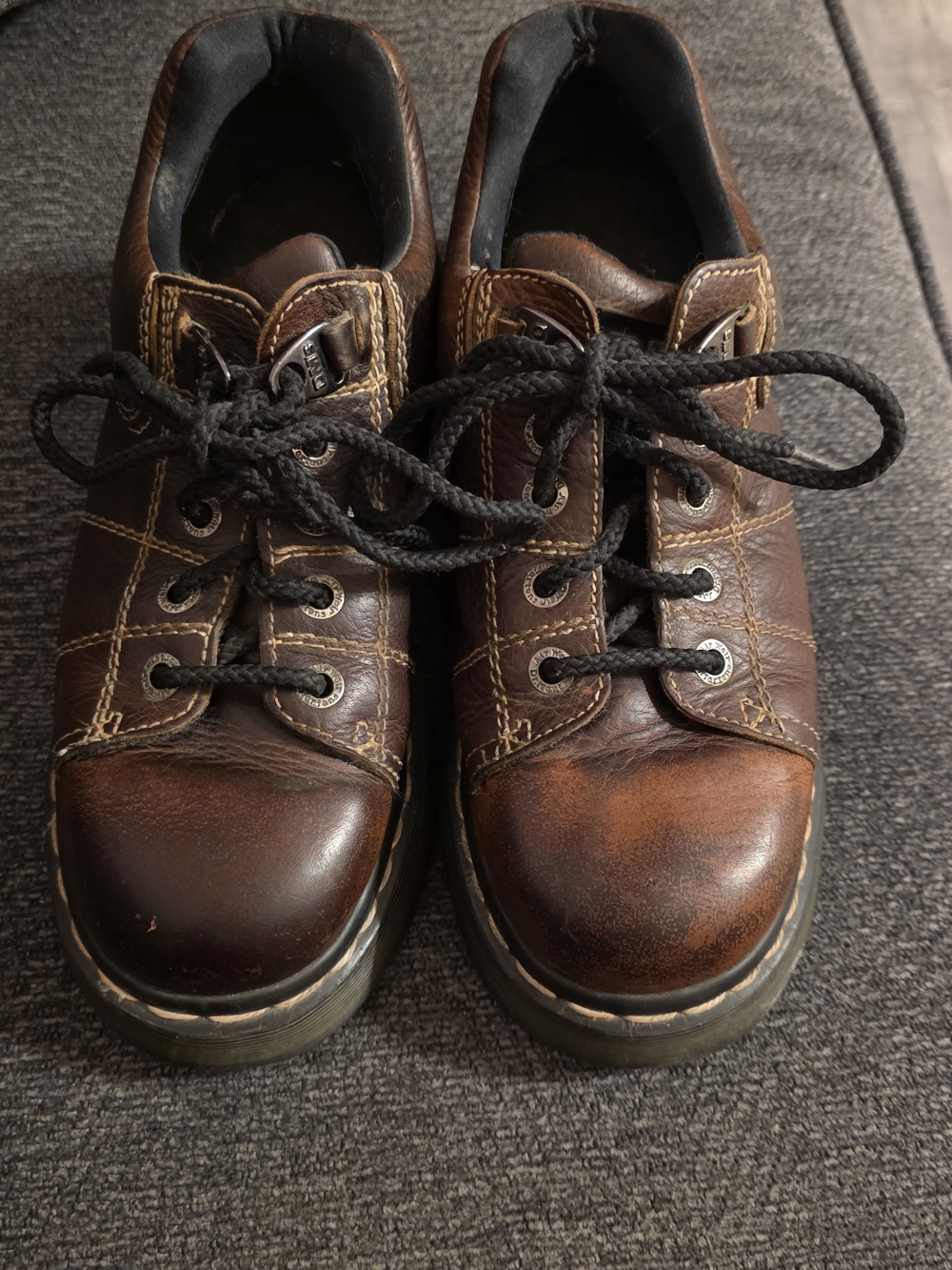 Rare Vintage 90s Dr. Martens 8678 Chunky Platform Oxford Brown Leather - US 9